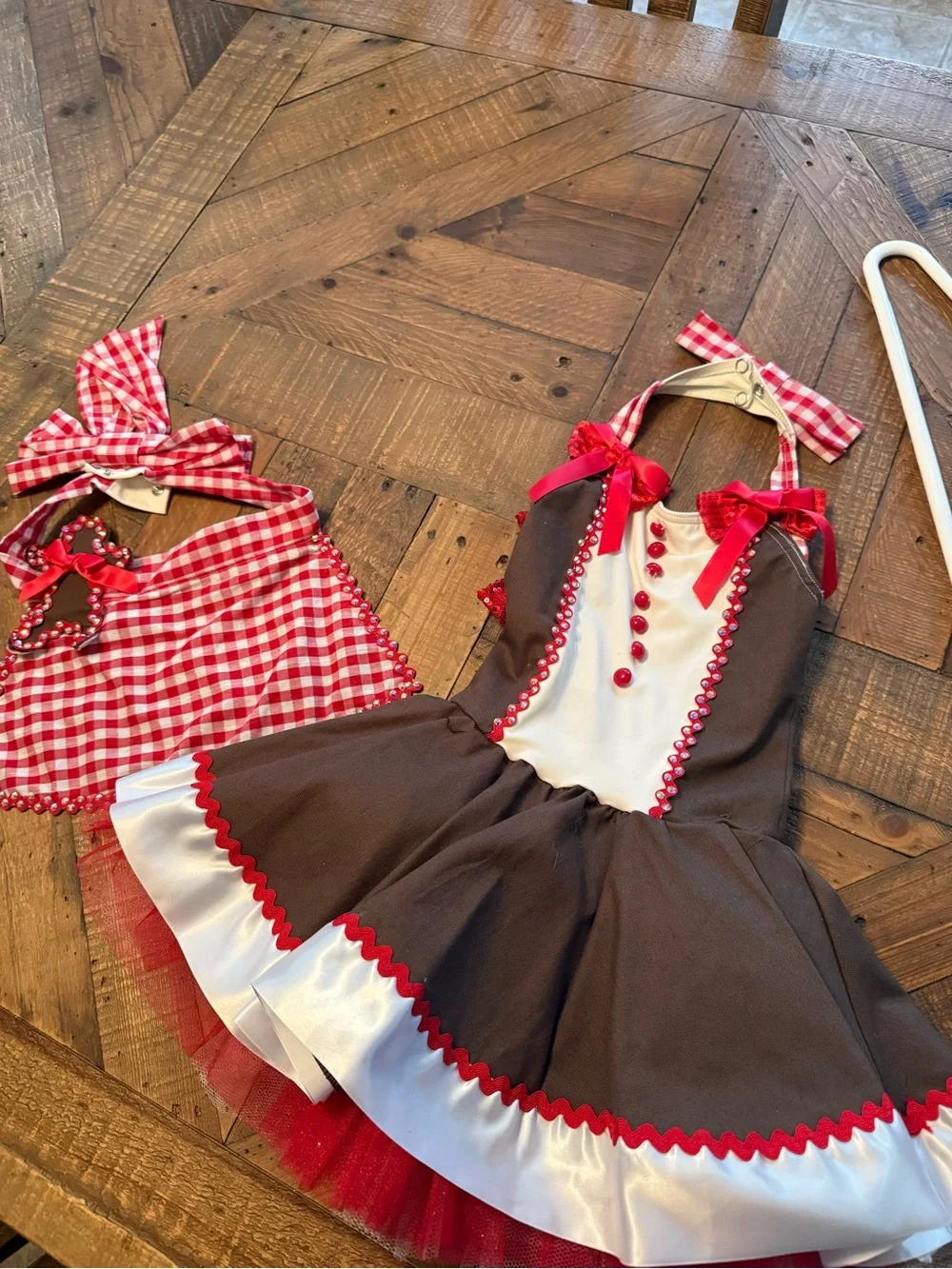 Weissman Brown, Red & White Girls' Dance Costume Dress